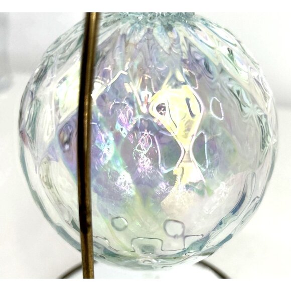 Hand Blown Studio Art Glass Christmas Ornament Iridescent Suncatcher 3.25" - Picture 4 of 6